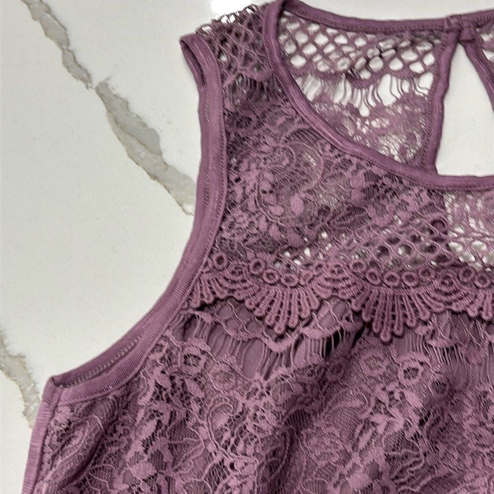 Maurice’s | Purple Pink Lace Women’s Tank Top Sleeveless Blouse Size S - Picture 4 of 15